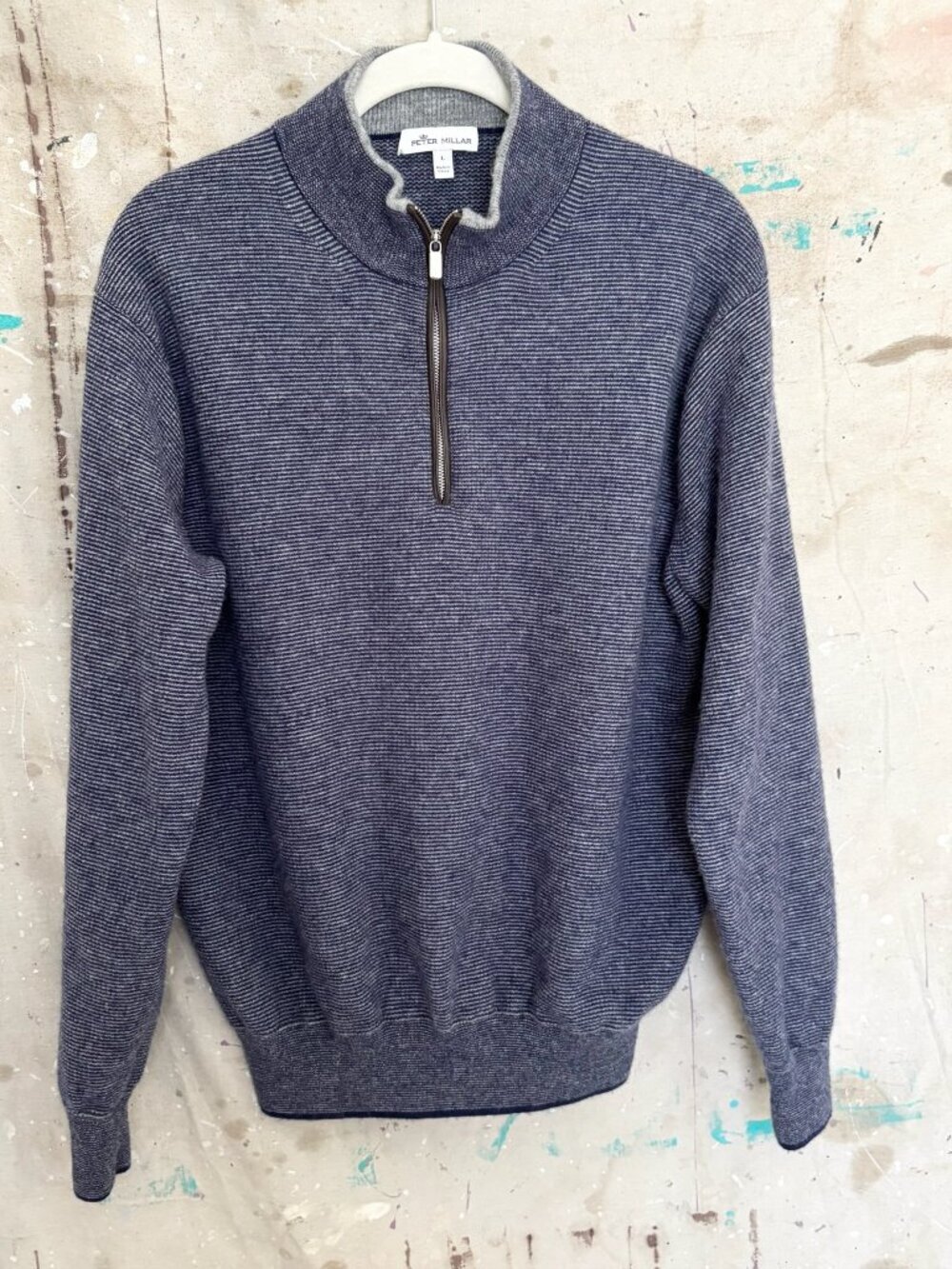 Peter Millar Merino Wool Cashmere Blend 1/4 Zip Sweater